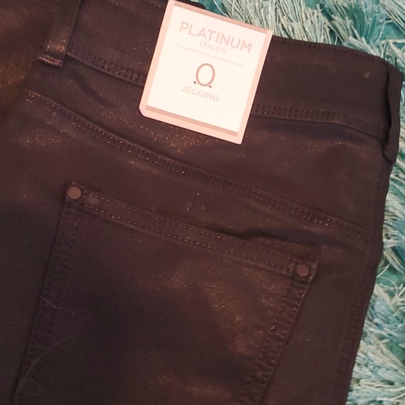 nwt women's chico's black coating jegging jean - Picture 5 of 6